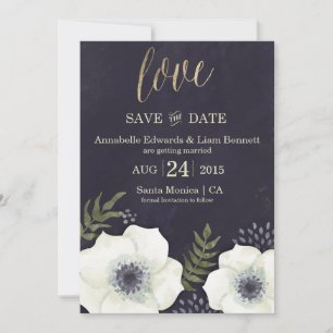 Carte de sauvegarde de date de mariage Fleurs de n