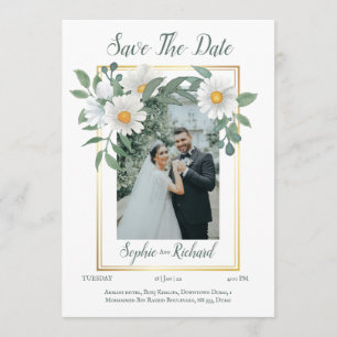 Carte de sauvegarde de date de mariage Fleurs de p