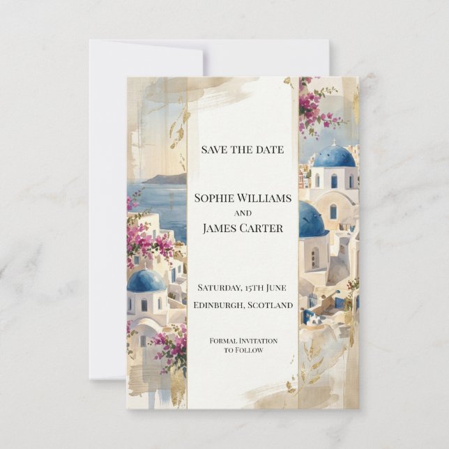 Carte de sauvegarde de date de mariage florale ros (Devant)