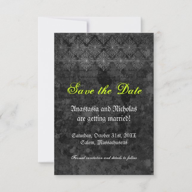 Carte de sauvegarde de date de mariage Halloween s (Devant)