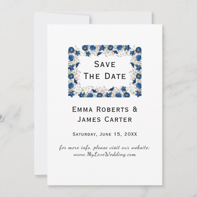 Carte de sauvegarde de date de mariage Hydrangea B (Devant)