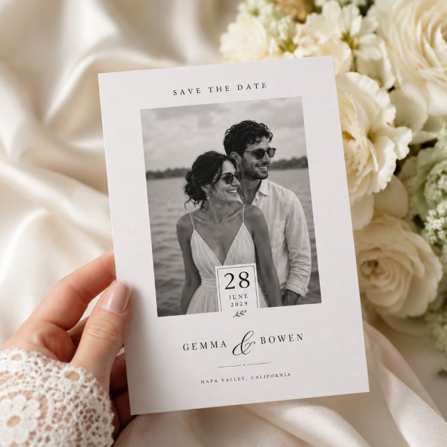 Carte de sauvegarde de date de mariage photo class (Créateur téléchargé)