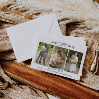 Carte de sauvegarde de date de mariage photo minim