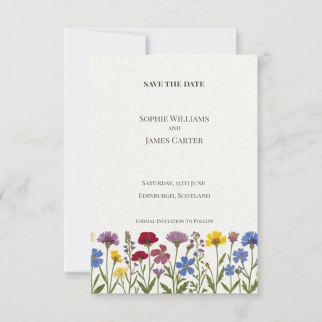Carte de sauvegarde de date de mariage Prairie de  (Devant)