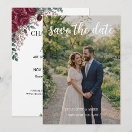 Carte de sauvegarde de date de mariage Rose Bourgo