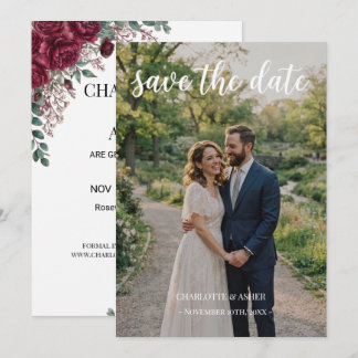 Carte de sauvegarde de date de mariage Rose Bourgo