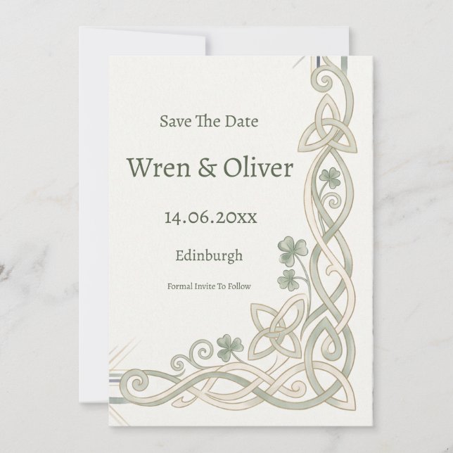 Carte de sauvegarde de date de mariage Thistle Sha (Devant)