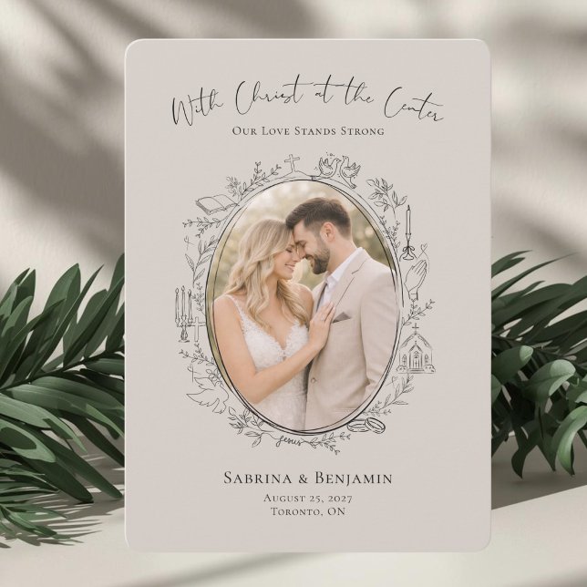 Carte de sauvegarde de date de photo chrétienne de (Christ Centered Wedding Save The Date Card)