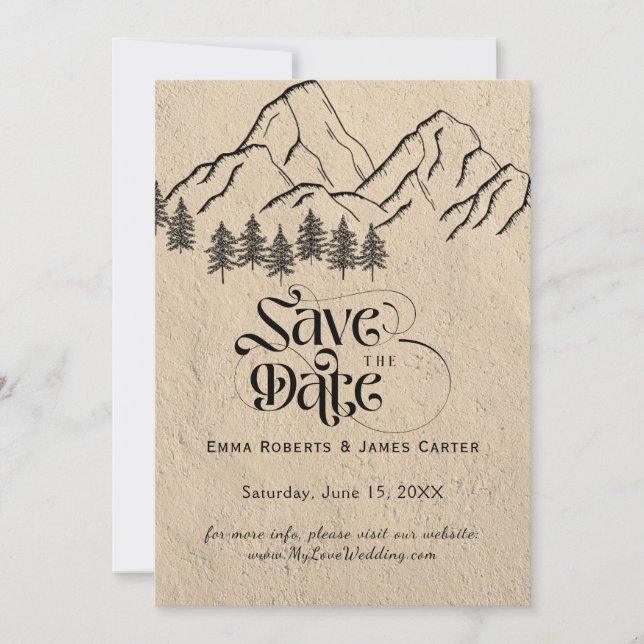 Carte de sauvegarde de date de Plaid Wilderness (Devant)