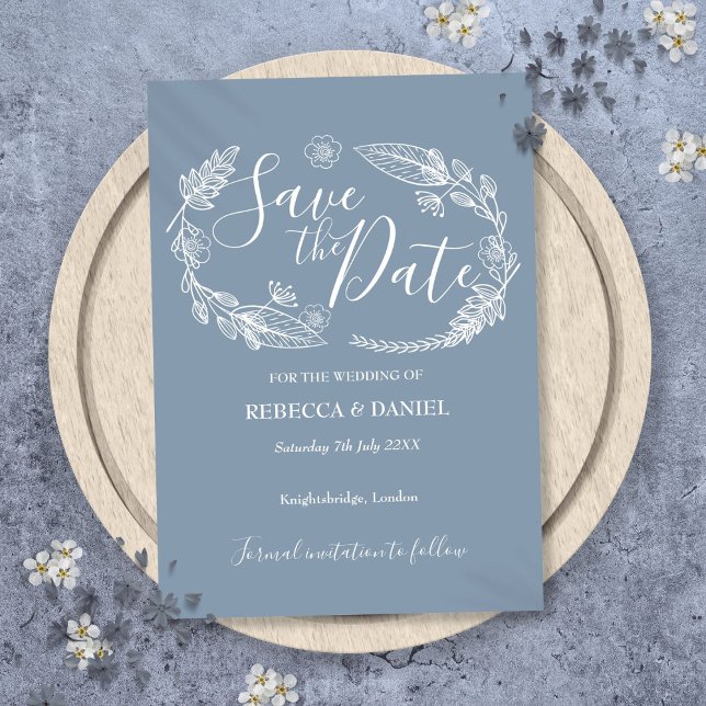 Carte de sauvegarde de date de style floral rustiq (Rustic Country Floral Save the Date Card)