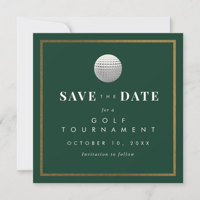 Carte de sauvegarde de date de tournoi de golf (Devant)