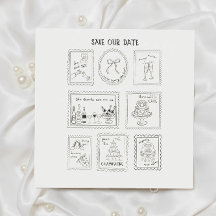 Carte de sauvegarde de date dessinée à la main ave
