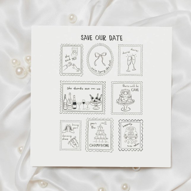 Carte de sauvegarde de date dessinée à la main ave (Créateur téléchargé)