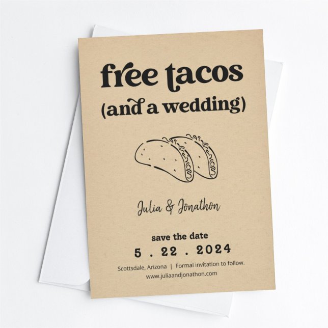 Carte de sauvegarde de date drôle de tacos gratuit (Créateur téléchargé)