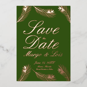 Carte de sauvegarde de date en feuille de palmier