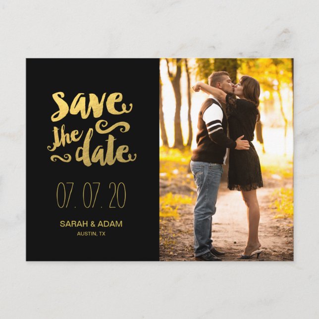 Carte de sauvegarde de date en or Save Our Date 2  (Devant)