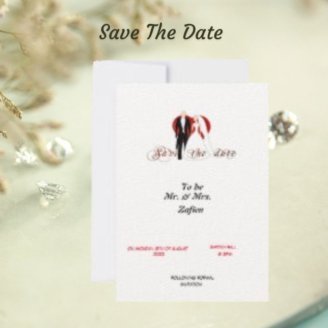 Carte de sauvegarde de date Felt White Paper Heart (Créateur téléchargé)