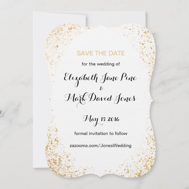 Carte de sauvegarde de date 'Gold Leaf Spry' (Devant)