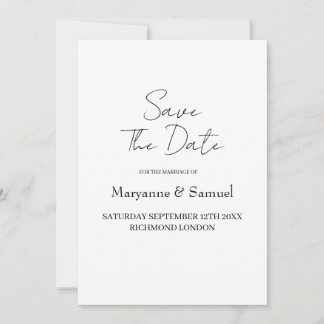 Carte de sauvegarde de date moderne avec écriture 