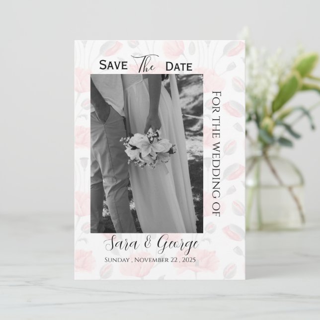 Carte de sauvegarde de date moderne avec photo (Debout devant)