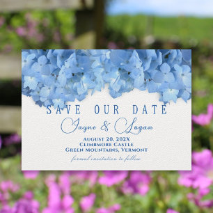 Carte de sauvegarde de date moderne florale Bleu C