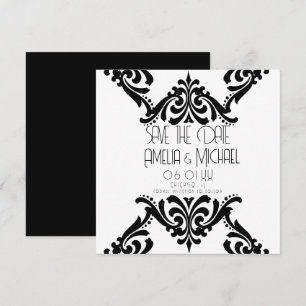 Carte de sauvegarde de date moderne noir blanc déf