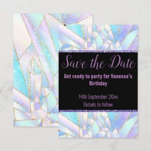 CARTE DE SAUVEGARDE DE DATE PASTEL NOIR CRISTAL