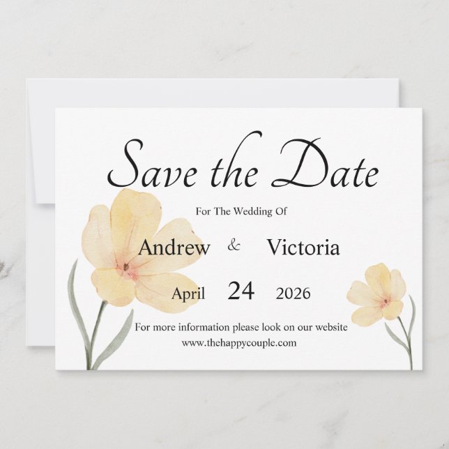 Carte de sauvegarde de date plate (Devant)