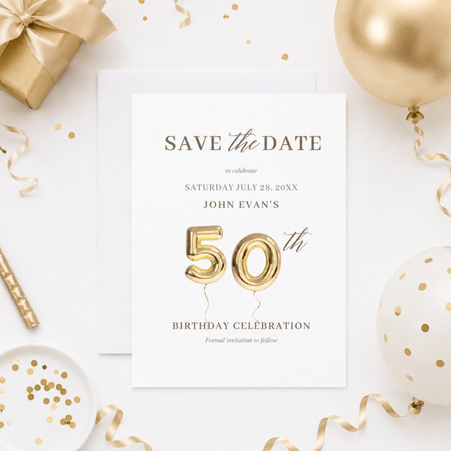 Carte de sauvegarde de date pour 50e anniversaire (Créateur téléchargé)