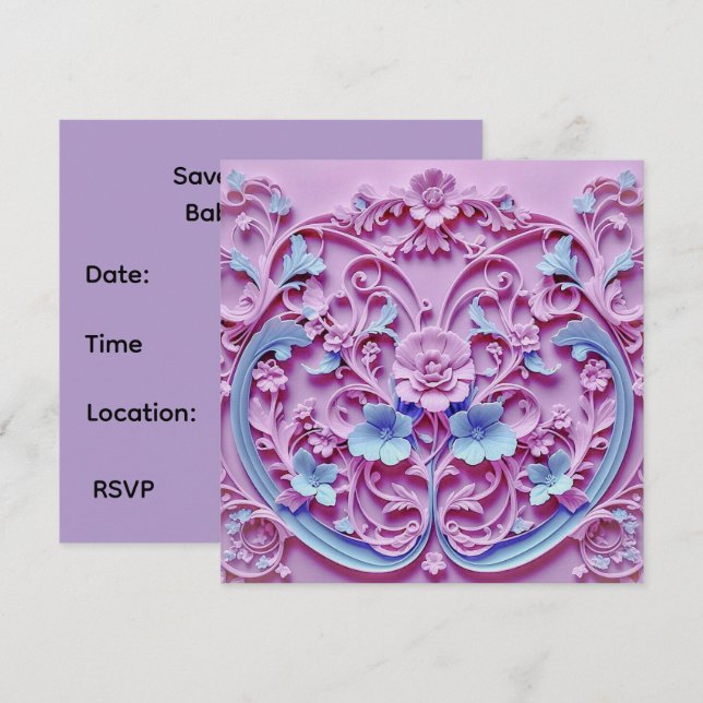 Carte de sauvegarde de date pour Baby Shower (Devant / Derrière)
