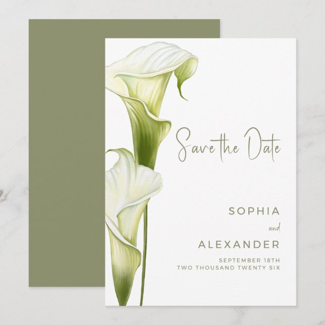 Carte de sauvegarde de date pour un mariage modern (Devant / Derrière)