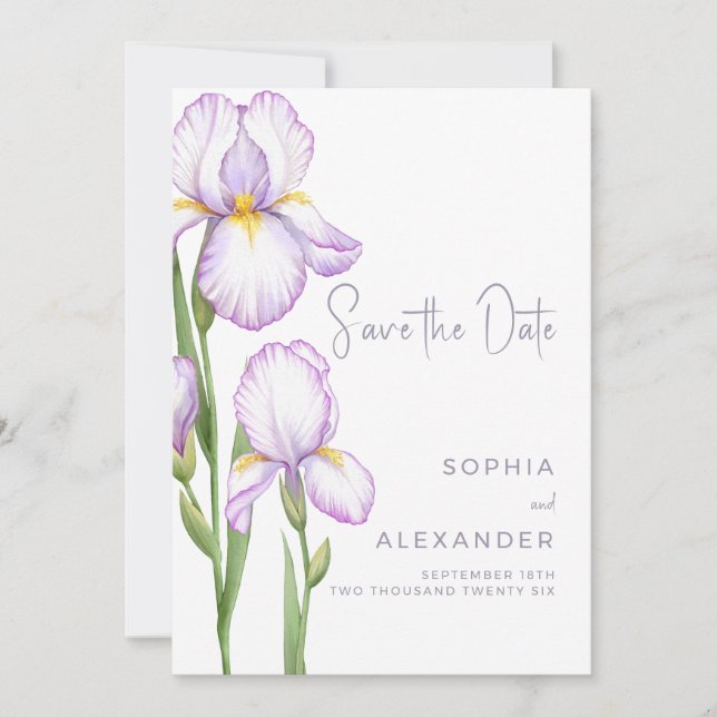 Carte de sauvegarde de date pour un mariage modern (Devant)