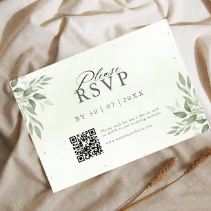 Carte de sauvegarde de date QR Code Modern Sage Gr