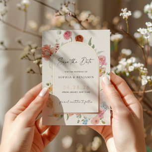 Carte de sauvegarde de date Rose Gold Fleurs de Pr