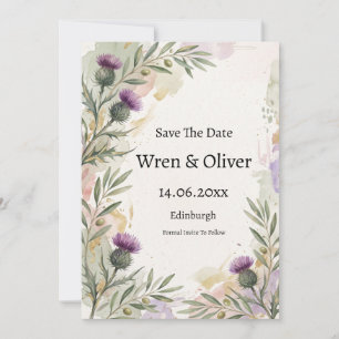 Carte de sauvegarde de date Scottish Thistle Lavan