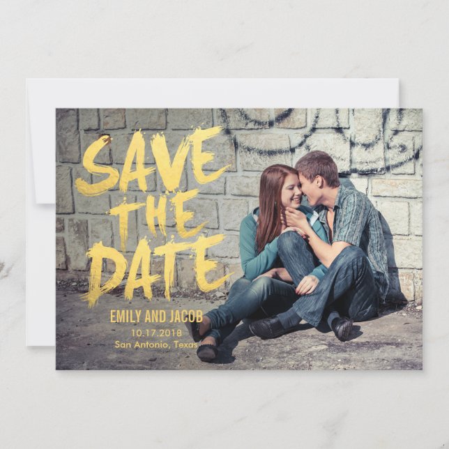 Carte de sauvegarde de date stylée avec photo bros (Devant)