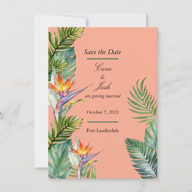 Carte de sauvegarde de date tropicale (Devant)