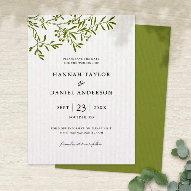 Carte de sauvegarde de la date de Branche d'Olivie (Créateur téléchargé)