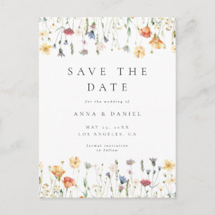 Carte de sauvegarde de mariage à fleurs sauvages B