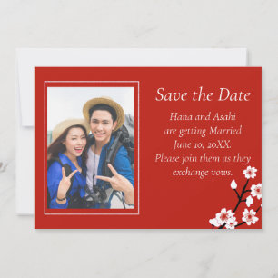 Carte de sauvegarde de mariage à la fleur de ceris