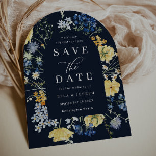 Carte de sauvegarde de mariage aux fleurs sauvages
