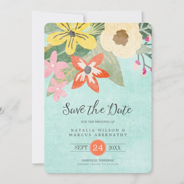 Carte de sauvegarde de mariage Beautiful Blooms (Devant)