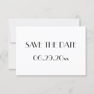 Carte de sauvegarde de mariage blanc Minimal Deco