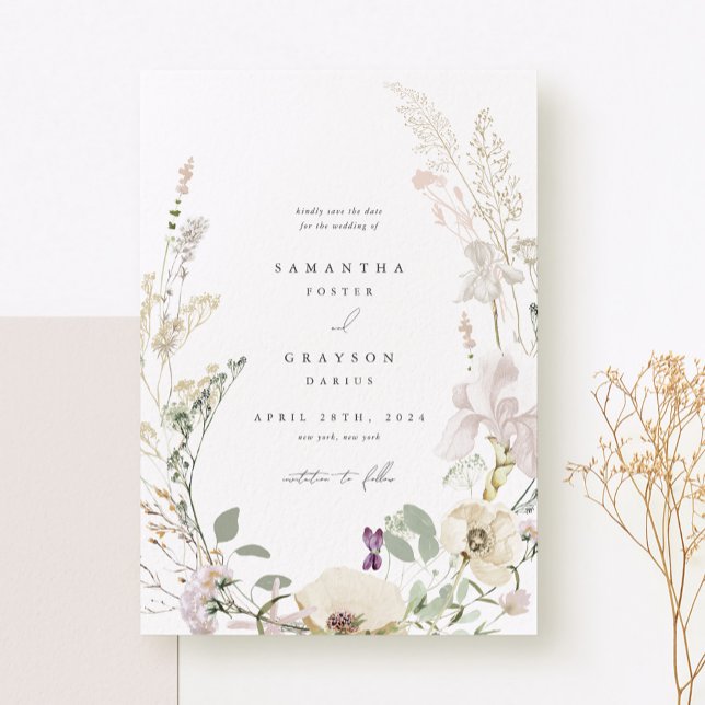 Carte de sauvegarde de mariage botanique (Créateur téléchargé)