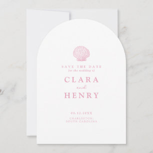 Carte de sauvegarde de mariage Coquillage Rose Blu