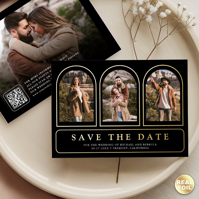 Carte de sauvegarde de mariage de code QR de photo (Créateur téléchargé)