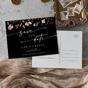 Carte de sauvegarde de mariage de fleurs sauvages