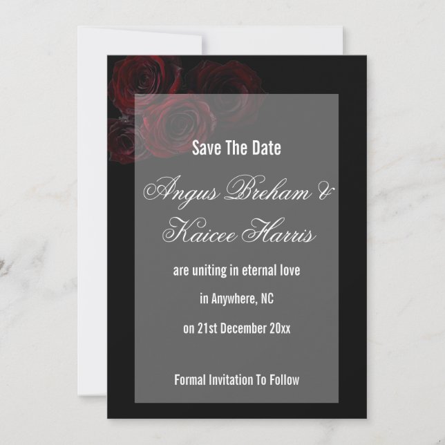 Carte de sauvegarde de mariage gothique | Romantis (Devant)