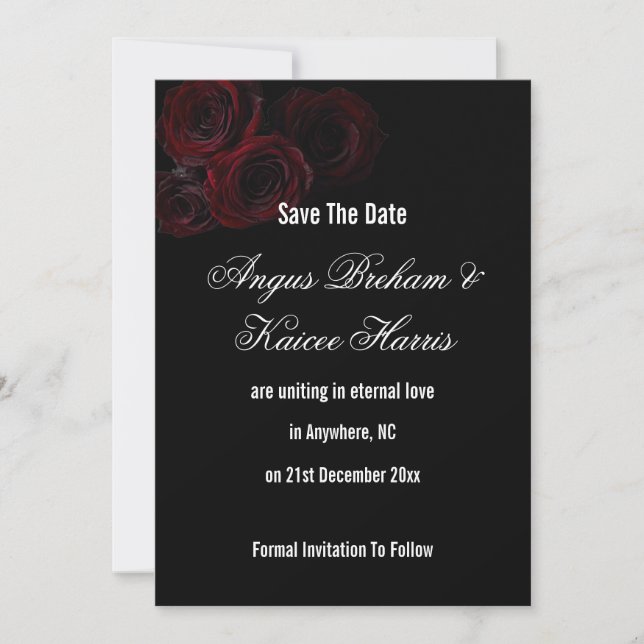 Carte de sauvegarde de mariage gothique | Romantis (Devant)