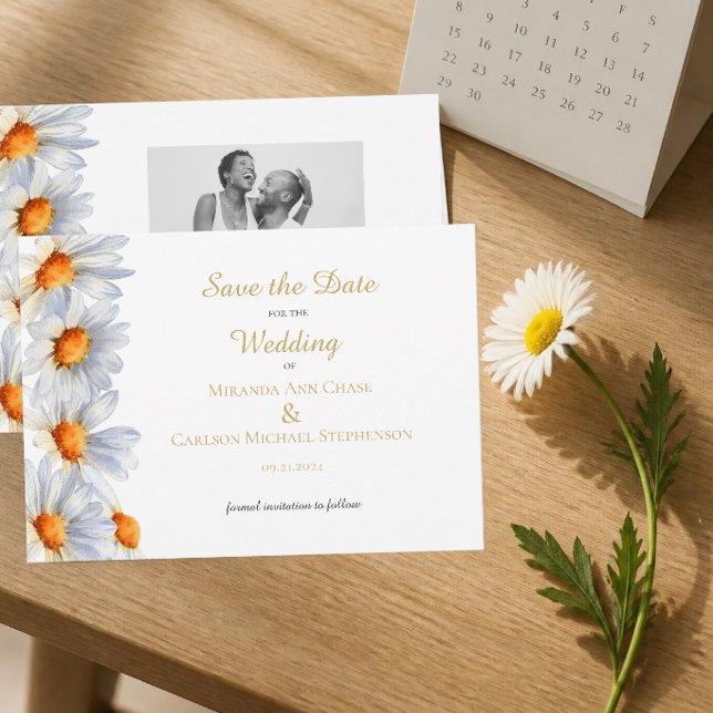 Carte de sauvegarde de mariage Happy Daisy (Créateur téléchargé)